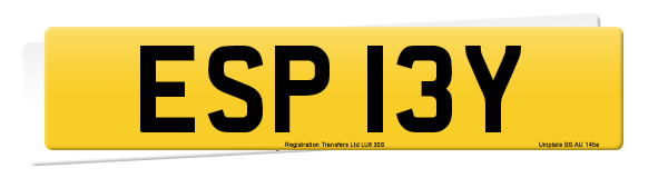 Registration number ESP 13Y